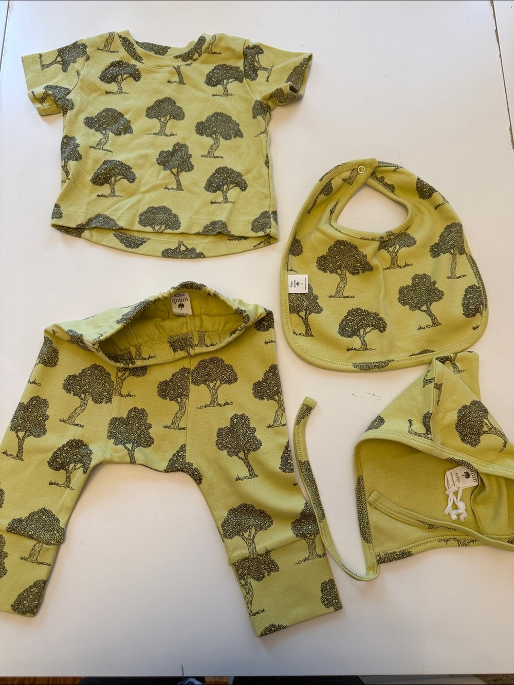 kate quinn Olive Green Tree Print Baby Set